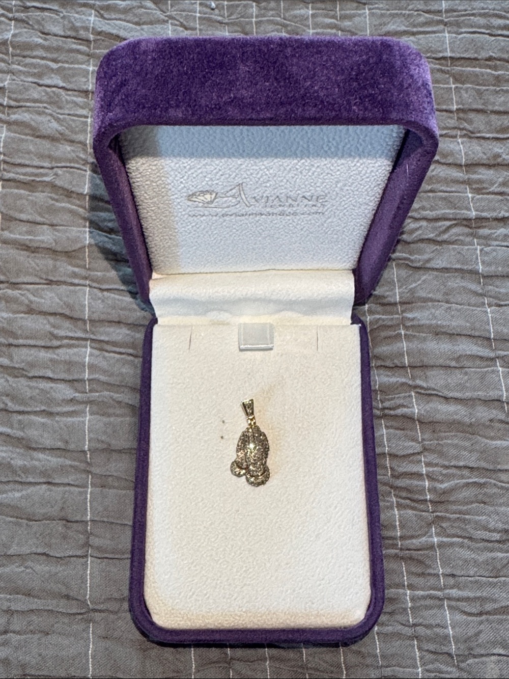 Avianne & Co Diamond Praying Hands Pendant